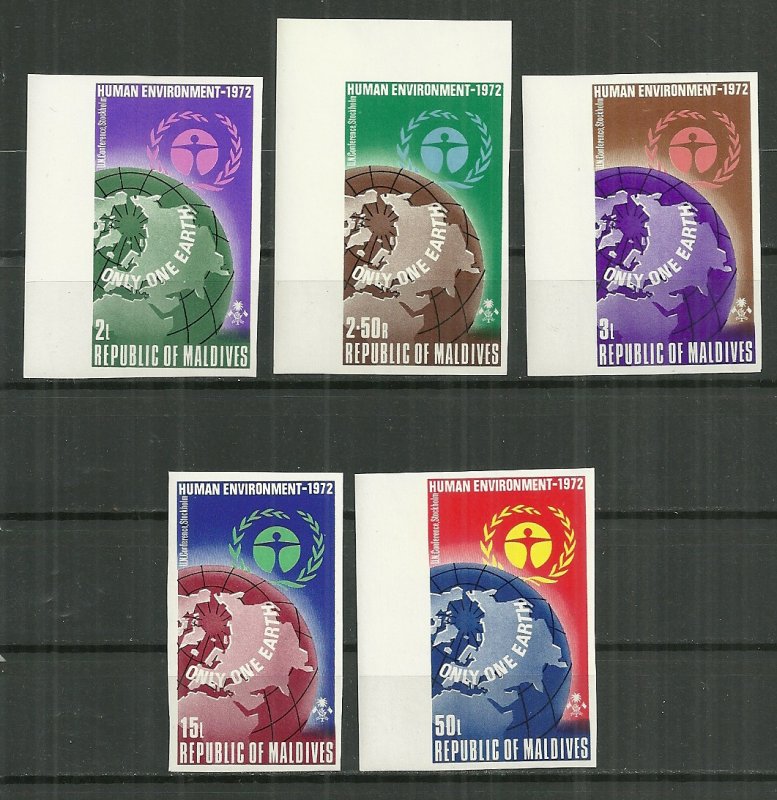 1972 Maldives Islands 412-6 UN Human Environment Conf. C/S imperf. MNH