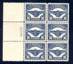 US SCOTT #C5 PLATE BLOCK MINT-XF-OG-NH W/ PSE CERT RICH COLOR