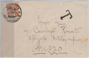53701 - ITALY COLONIES: LIBIA - Sass 6 INSULATED on ENVELOPE - TAXED 1920-