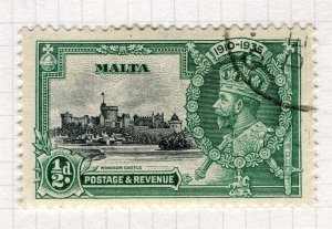 MALTA; 1935 early GV Silver Jubilee issue fine used 1/2d. value