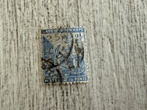 Cape of Good Hope #57 Used, 2 1/2p, Hope Seated, 2024 SCV $0.25