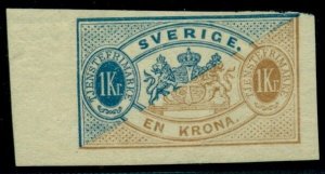 SWEDEN #O25v (Tj24Av1) 1kr Official, IMPERFORATE, og, NH, signed Strandell