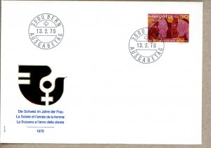 Switzerland FDC Scott 600 Swiss women's  Year frau femme donna      (Inv 0015...