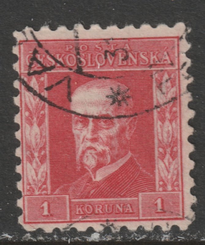 1927 Czech Rep - Sc 130 - used VF - 1 single - President Masaryk (long Mustache)