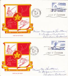 Canada # 365-368, Cacheted First Day Covers