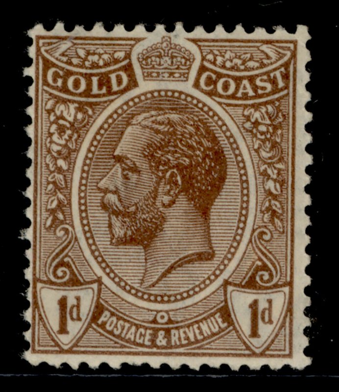 GOLD COAST GV SG87, 1d chocolate-brown, LH MINT.