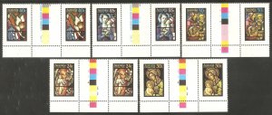 AUSTRALIA Sc# 927 - 931 var MNH FVF Set of 5 x Gutter Pair Christmas 1984