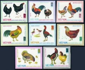 Viet Nam 484-491 imperf, MNH. Michel 505-512. Chickens 1968.