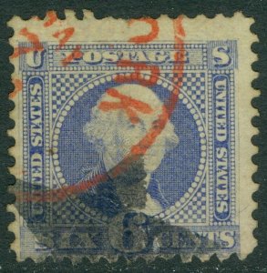 EDW1949SELL : USA 1869 Scott #115 Used Red cds cancel Short perf at top Cat $300 