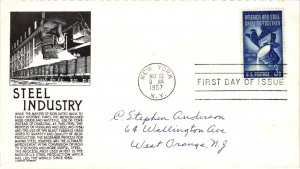 #1090 Steel Industry – Anderson Cachet Addressed to Anderson SCand