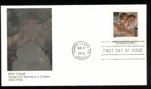 US 3236o American Art Breakfast in Bed Mary Cassatt UA Fleetwood cachet FDC