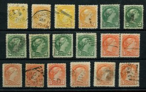 ?1c, 2c & 3c Small Queen better lot many VF used Canada
