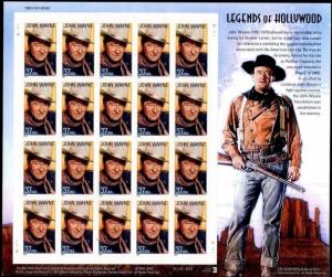 2004 37c John Wayne, American Film Actor, Sheet of 20 Scott 3876 Mint F/VF NH