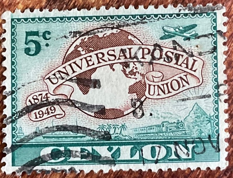 Ceylon #304 Used Single UPU L39