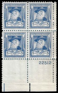 PCBstamps   US # 867 PB 20c(4x5c)Walt Whitman, 22512, MNH, (PB-4)