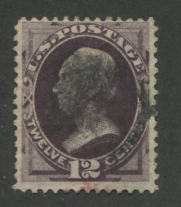 1874 US Stamp #162 12c Used F/VF Faded Cancel Catalogue Value $135