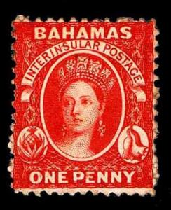 BAHAMAS UNUSED NG #12 EARLY DEFINITIVE ISSUE 1862 - FINE + - CV$90.00 (ESP#2913)