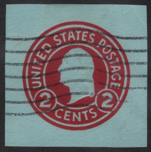 SC#U432 2¢ Washington Cut Square (1916) Used