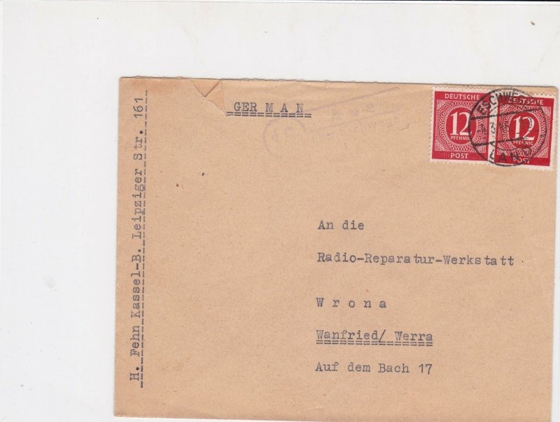 germany 1946 allied occupation stamps cover ref 18694