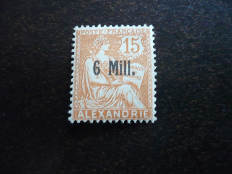 Stamps-French Office Alexandria - Scott# 36-Mint Hinged Part Set of 1 Stamp