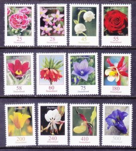 Germany 2404-15 MNH OG 2006-14 Various Flowers Types Full Set of 15 VF-XF