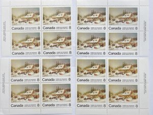 CANADA 1972 #610 Cornelius Krieghoff Set of 4 Plate Blocks - MNH