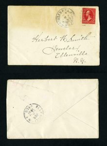 # 279B cover with Rouses Point & Albany RPO cancel to Ellenville, NY - 6-4-1901