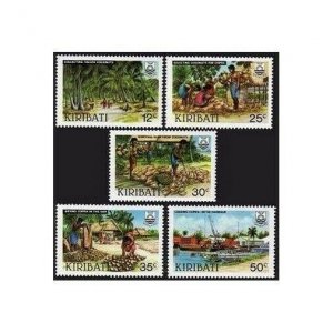 Kiribati 426-430, MNH. Michel 425-429. Copra Industry,1983. Coconut Palms, Ship.