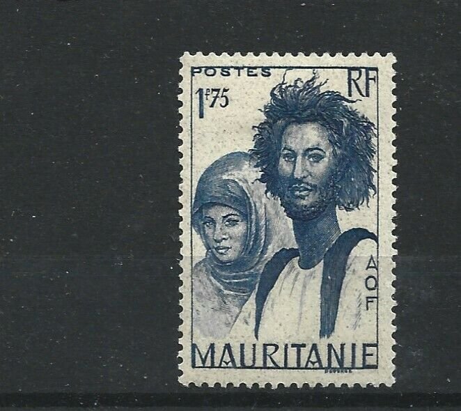 MAURITANIA  1938 - 40  1F 75  BRIGHT BLUE        MH 