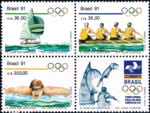 Brazil 1991 MNH Stamps Scott 2308a Sport Olympic Games Sailing Rawing