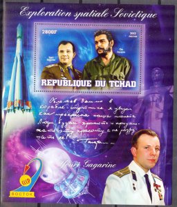 Chad 2013 Space Y. Gagarin (3) S/S MNH