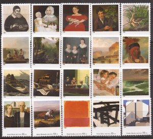 US Stamp - 1998 Four Centuries of American Art - 20 Stamp Set - Scott #3236