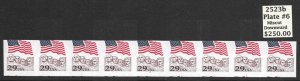 Scott #2523b IMPERF ERROR PNC9, Plate #6, Mottled Tag-MISCUT!!-MNH, Cat. $250.00