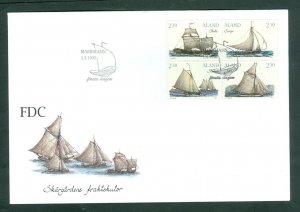 Aland. FDC 1995. Sail Ships Cargo Vessels.  Sc# 109-10-11-12