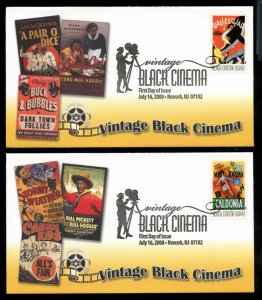 US 4336-4340 Vintage Black Cinema, UA set 5 DP Fleetwood cachet FDC