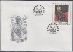 SLOVAKIA Sc # 255 FDC of ENDRE NEMETH PAINTING, JOINT ISSUE