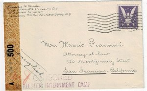 1940's cover from McAlester Internment Camp, camp censor, 3c Win the War