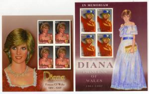 MALDIVES ISLAND 2662-2663 MNH FULL SHEETS/2 SCV $22.50 BIN $13.50 PRINCESS DIANA