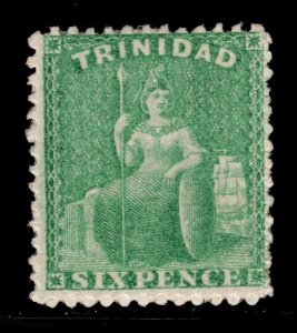 MOMEN: TRINIDAD STAMPS SG #65 1863 P13 EMERALD MINT OG H £500 LOT #68732*