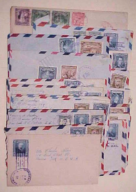 EL SALVADOR 26 SMALL  COVERS  1940's MOSTLY TO USA