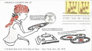 1976 FDC, #1614, 7.7c Saxhorns, America Cachets No. 35, pair