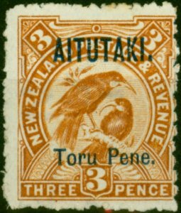 Aitutaki 1903 3d Yellow-Brown SG5 Fine MM