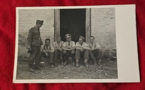 BATTLE WORN WEHRMACHT COMRADES RPPC Postcard WW2 WWII German Wartime photo