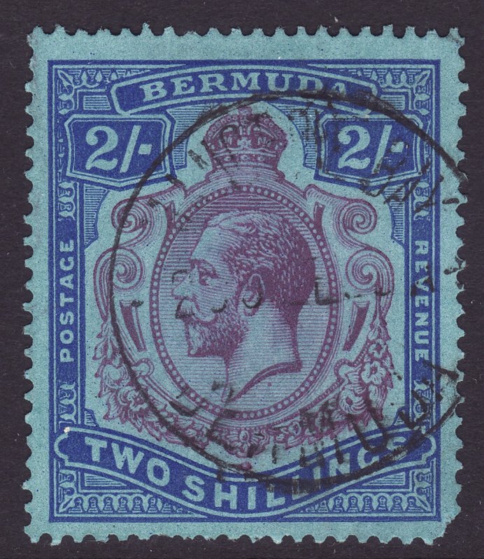 1927 Bermuda 2/ KGV King George V SON used Wmk 4 script Sc# 94 CV $87.50