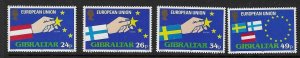 GIBRALTAR SG736/9 1995 EXPANSION OF EUROPEAN UNION  MNH