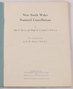 Australia New South Wales Numeral Cancellations by Brown & Campbell.