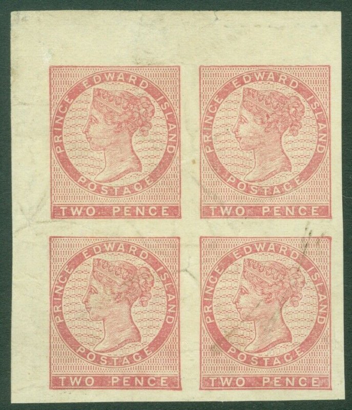 EDW1949SELL : PRINCE EDWARD 1862 Scott #5b Imperf Block VF, Mint No Gum Cat $300