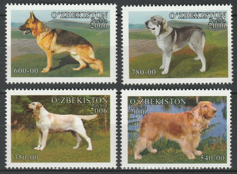 Uzbekistan 2006 Animals, Pets, Dogs, 4 MNH stamps