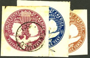 U.S. #U348-U350 USED 