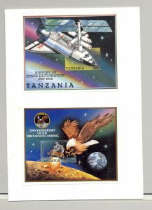 Tanzania #506-507 , Apollo 11, Space Shuttle, Eagle, Birds 2v. s/s imperf proofs